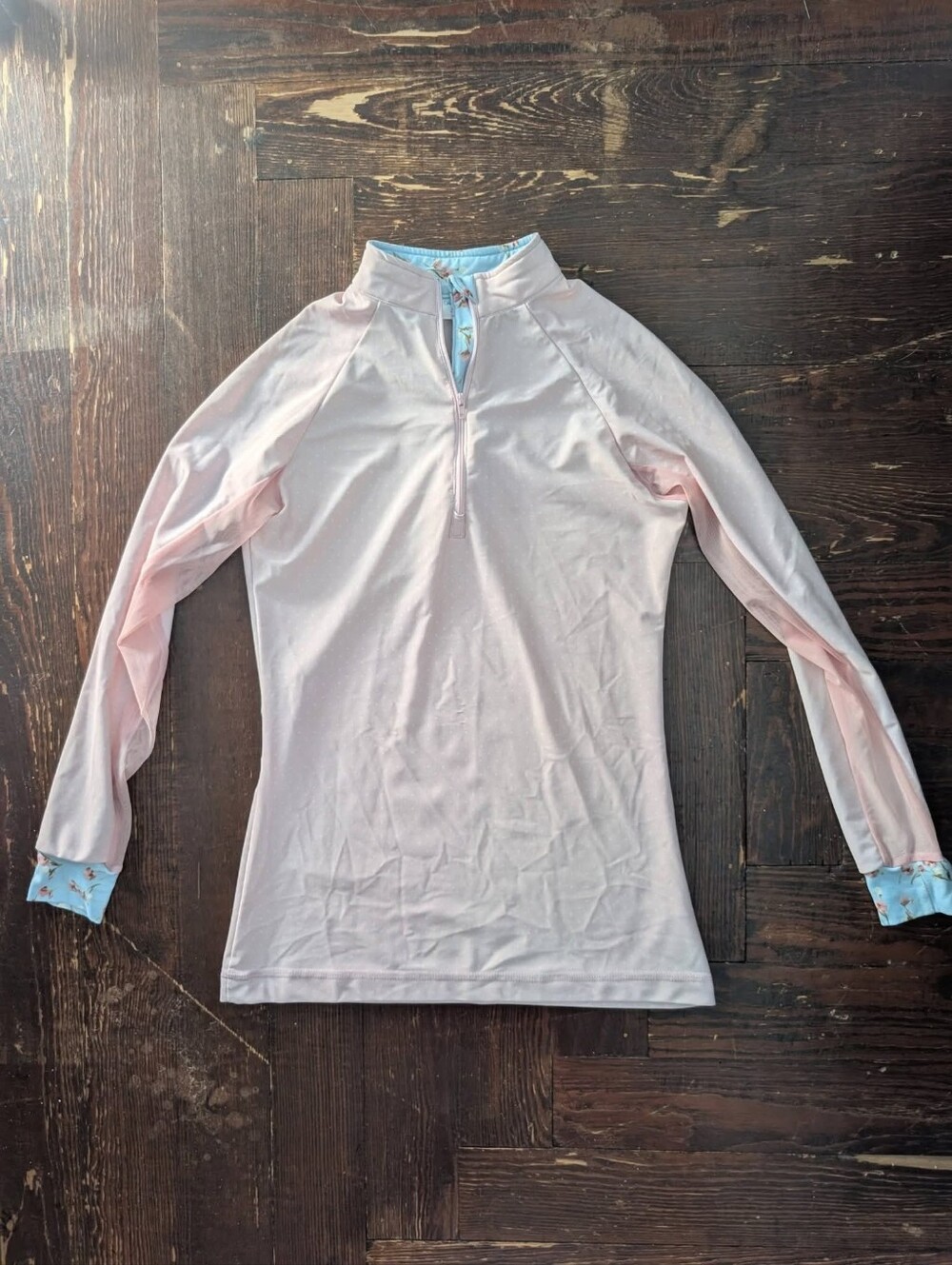 It's A Haggerty's Long Sleeve Riding Shirt - Pink w/ Polka Dots, Blue Floral
